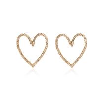 Simple Style Heart Plating Alloy Artificial Gemstones Earrings Ear Studs sku image 1