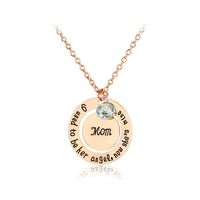 New Fashion Geometric Round Letter Tag Necklace Mother&#39;s Day Gift Round Wisdom Pendant Necklace Wholesale sku image 1