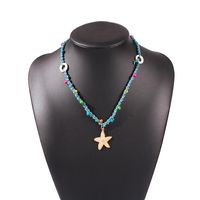 New Fashion Creative Hand-woven Bohemian Alloy Starfish Pendant Necklace Wholesale sku image 2