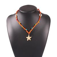 New Fashion Creative Hand-woven Bohemian Alloy Starfish Pendant Necklace Wholesale sku image 4