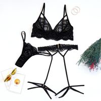 New Women&#39;s Sexy Lace Lace Set Three-point Hollow Sexy Lingerie main image 2