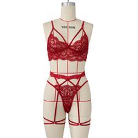 New Women&#39;s Sexy Lace Lace Set Three-point Hollow Sexy Lingerie main image 4