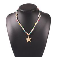 New Fashion Creative Hand-woven Bohemian Alloy Starfish Pendant Necklace Wholesale sku image 3