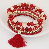 New Bohemian Metal Wild Rice Beads Tassel Multi-layer Bracelet Yiwu Nihaojewelry Wholesale main image 8
