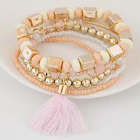 New Bohemian Metal Wild Rice Beads Tassel Multi-layer Bracelet Yiwu Nihaojewelry Wholesale sku image 1