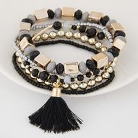 New Bohemian Metal Wild Rice Beads Tassel Multi-layer Bracelet Yiwu Nihaojewelry Wholesale sku image 2
