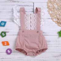 Summer Sleeveless Lace Bodysuit New Baby Baby Clothes Thin Girls Short Crawler Children's Wear sku image 1