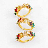 Fashion Letter Copper 18k Gold Plated Artificial Gemstones In Bulk main image 1