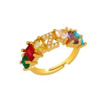 Fashion Letter Copper 18k Gold Plated Artificial Gemstones In Bulk main image 3