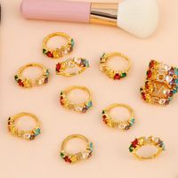 Fashion Letter Copper 18k Gold Plated Artificial Gemstones In Bulk main image 5