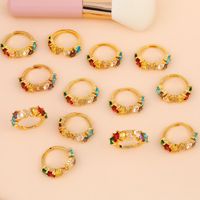 Fashion Letter Copper 18k Gold Plated Artificial Gemstones In Bulk main image 6
