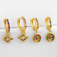 New Fashion Eye Earrings With Colored Diamond Earrings Wholesale main image 1