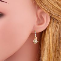 New Fashion Eye Earrings With Colored Diamond Earrings Wholesale main image 6