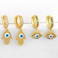 New Fashion Dripping Oil And Diamond Pendant Earrings Devil&#39;s Eye Popular Earrings Wholesale main image 1