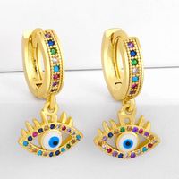 New Fashion Dripping Oil And Diamond Pendant Earrings Devil&#39;s Eye Popular Earrings Wholesale main image 3