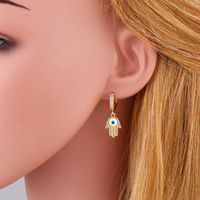 New Fashion Dripping Oil And Diamond Pendant Earrings Devil&#39;s Eye Popular Earrings Wholesale main image 5