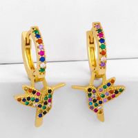 New Fashion Diamond Diamond Butterfly Earrings Bohemian Rainbow Bird Earring Wholesale main image 1