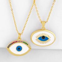 Nueva Moda Eye Geometric Colgante Hip Hop Drop Oil Demon Eye Collar Al Por Mayor main image 1