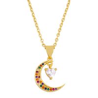 New Fashion Diamond Moon Love Pendant Necklace Simple Necklace Wholesale main image 3