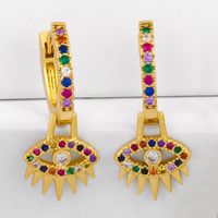 New Fashion Crown Earrings Diamond Rainbow Jewelry Hip Hop Earrings Wholesale main image 3