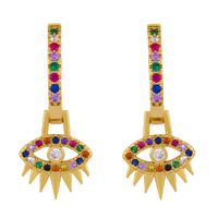 New Fashion Crown Earrings Diamond Rainbow Jewelry Hip Hop Earrings Wholesale main image 5