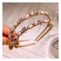Korean New Fashion Retro Palace French Pearl Flower Cheap Headband Wholesale main image 4