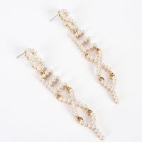 The New Exaggerated Pearl English Alphabet Earrings Wholesale main image 3