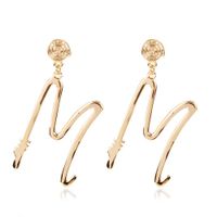 New Fashion Simple English Letter M Earrings Wholesale main image 1