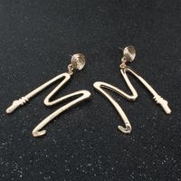 New Fashion Simple English Letter M Earrings Wholesale main image 4