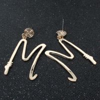 New Fashion Simple English Letter M Earrings Wholesale main image 5
