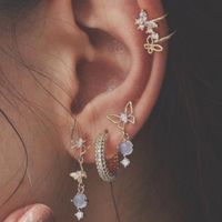 New Fashion Opal Butterfly Earrings Without Pierced Ears Ear Clips Wholesale main image 2