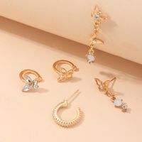 New Fashion Opal Butterfly Earrings Without Pierced Ears Ear Clips Wholesale main image 4
