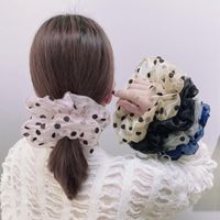Korean New Fashion Lace Mesh Yarn Wave Point Cheap Scrunchies Wholesale main image 1
