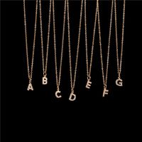 Fashion Letter Stainless Steel Diamond Necklace main image 1