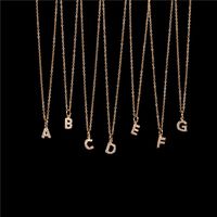 Fashion Letter Stainless Steel Diamond Necklace main image 2