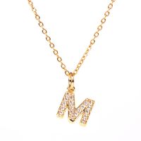 Fashion Letter Stainless Steel Diamond Necklace main image 3