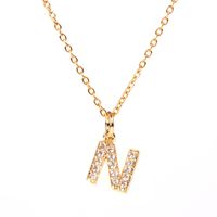 Fashion Letter Stainless Steel Diamond Necklace main image 4