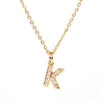 Fashion Letter Stainless Steel Diamond Necklace main image 5