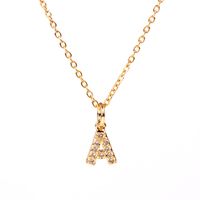 Fashion Letter Stainless Steel Diamond Necklace main image 6