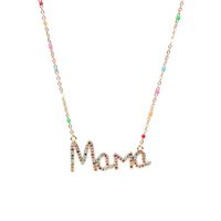 Mother's Day Gift Wholesale New Fashion Dripping Necklace With Diamond Mom Letter Necklace main image 1
