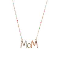 Mother's Day Gift Wholesale New Fashion Dripping Necklace With Diamond Mom Letter Necklace main image 3