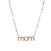 Mother's Day Gift Wholesale New Fashion Dripping Necklace With Diamond Mom Letter Necklace main image 4