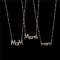 Mother's Day Gift Wholesale New Fashion Dripping Necklace With Diamond Mom Letter Necklace main image 5