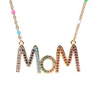 Mother's Day Gift Wholesale New Fashion Dripping Necklace With Diamond Mom Letter Necklace main image 6