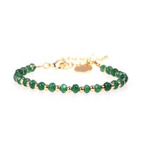 New Fashion Natural Stone Mixed Color Beaded Bracelet Copper Plated True Gold Bracelet Wholesale main image 1