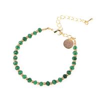 New Fashion Natural Stone Mixed Color Beaded Bracelet Copper Plated True Gold Bracelet Wholesale main image 6