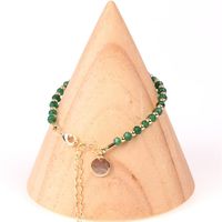 Nueva Moda De Piedra Natural Color Mezclado Pulsera De Cuentas De Cobre Plateado Pulsera De Oro Verdadero Al Por Mayor main image 5