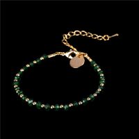New Fashion Natural Stone Mixed Color Beaded Bracelet Copper Plated True Gold Bracelet Wholesale main image 4