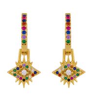 Croix-transfrontalier Européen Et Américain Ins Yeux Boucles D'oreilles Gouttes Pour Les Oreilles Femelle Fraîche Originale Couleur Zircon Clip Oreille Clous D'oreille En Gros Ert02 sku image 1