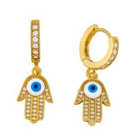 New Fashion Dripping Oil And Diamond Pendant Earrings Devil&#39;s Eye Popular Earrings Wholesale sku image 2